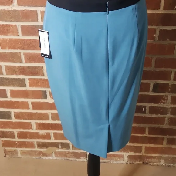 NWT Nine West Light Blue Satin Lined Blazer W Matching Skirt Set, Size 2 - Picture 8 of 11